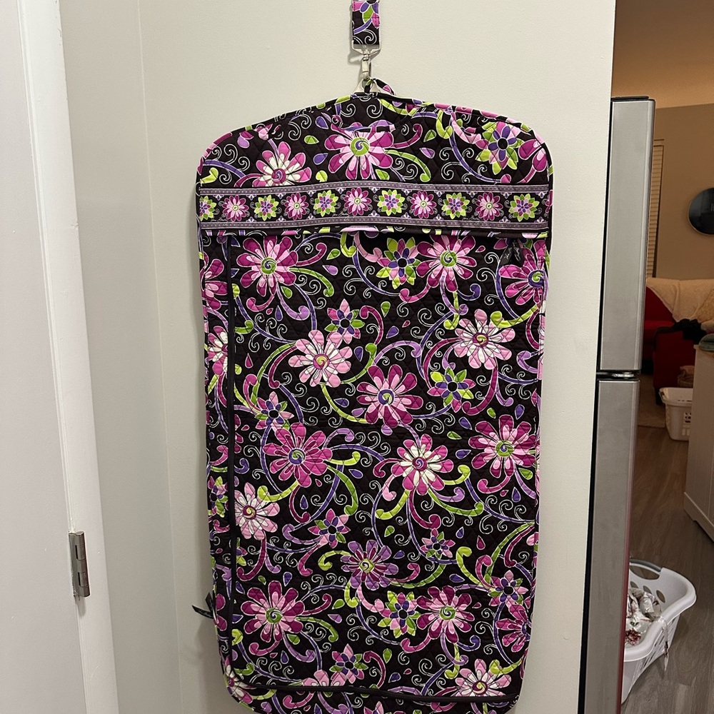 Vera Bradley Purple Punch Floral Garment Bag with Pink and Green Accents